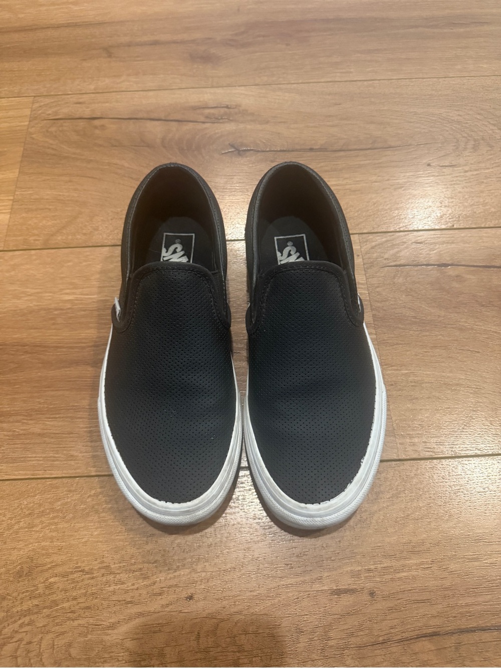 Vans Black Slip-On Loafers with White Sole